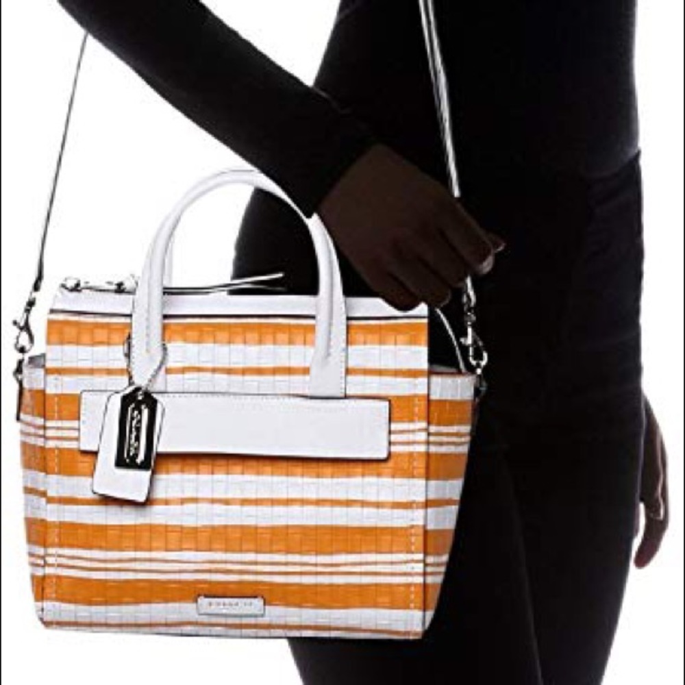 Authentic Coach Woven Leather Small Shoulder Bag